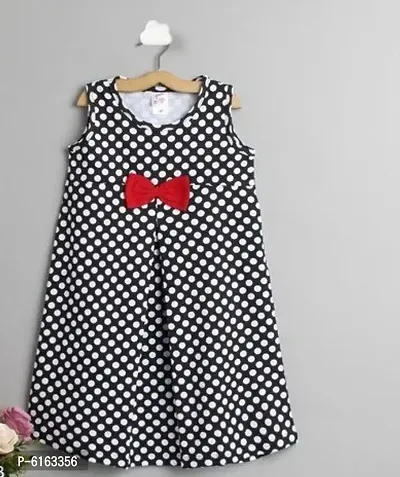Stylish Black Modal Self Pattern Dress For Girls