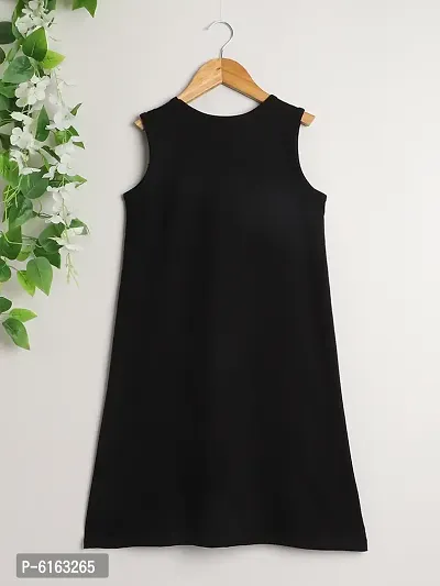Stylish Black Modal Printed Dress For Girls-thumb2
