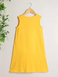 Stylish Yellow Modal Printed Dress For Girls-thumb1