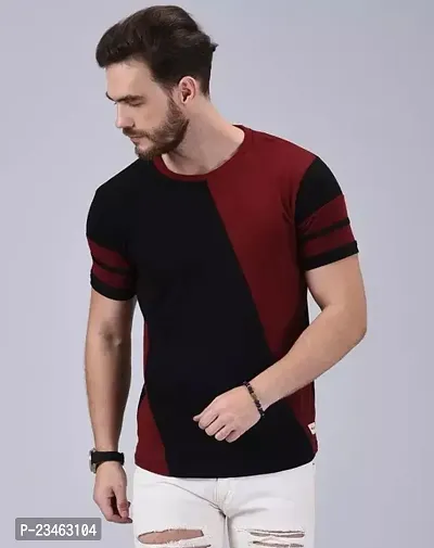 Stylish Multicoloured Cotton Round Neck Tees For Men-thumb0