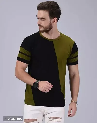 Stylish Multicoloured Cotton Round Neck Tees For Men-thumb0