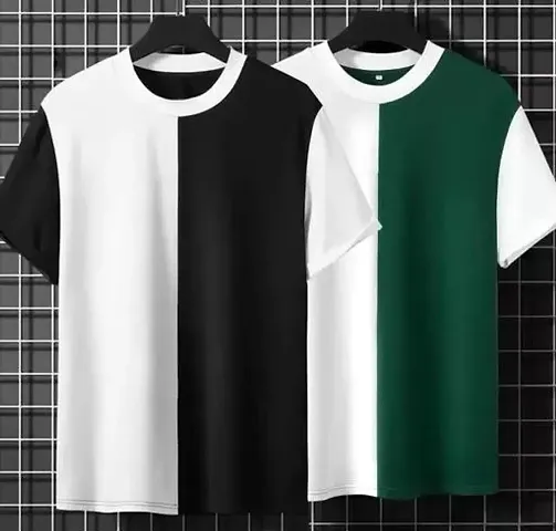 Stylish Round Neck Tees For Men Pack Of 2