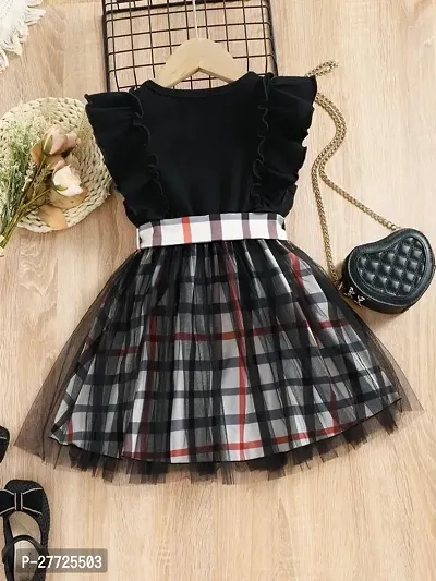 Fabulous Rayon Black Checked For Girls