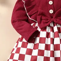 Fabulous Cotton Blend Maroon Checked For Girls-thumb2