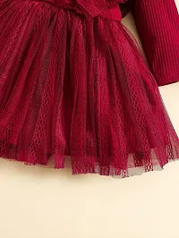 Fabulous Net Maroon Solid For Girls-thumb3