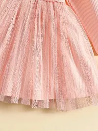 Fabulous Net Peach Solid For Girls-thumb3