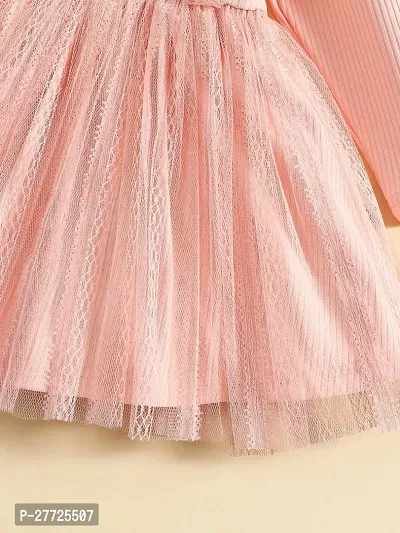 Fabulous Net Peach Solid For Girls-thumb4