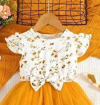 Fabulous Net Yellow Printed For Girls-thumb2