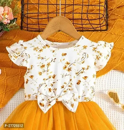 Fabulous Net Yellow Printed For Girls-thumb3