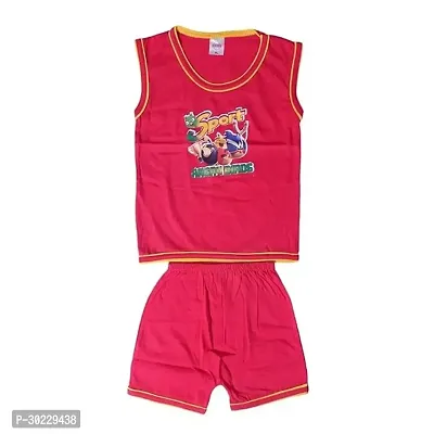 Fabulous Red Cotton Blend Printed Clothing Set For Boys-thumb0