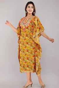 Beautiful Rayon Printed With embroidery tussels and gota work Kaftan For Women-thumb4