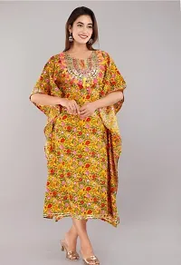 Beautiful Rayon Printed With embroidery tussels and gota work Kaftan For Women-thumb1