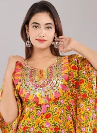 Beautiful Rayon Printed With embroidery tussels and gota work Kaftan For Women-thumb2