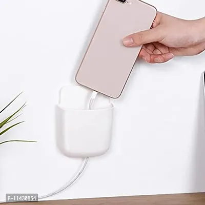 Useful Wall Mounted Storage Case With Mobile Phone Charging Port Plug Holder - Pack Of 4 Pieces-thumb2