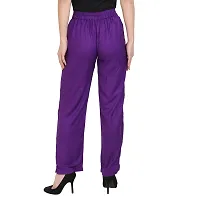 Attractive Purple Rayon Solid Palazzo For Women-thumb4