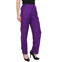 Attractive Purple Rayon Solid Palazzo For Women-thumb3