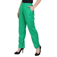 Attractive Green Rayon Solid Palazzo For Women-thumb1