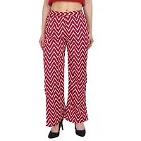 Attractive Maroon Crepe Printed Palazzo For Women-thumb1