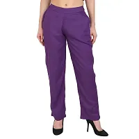 Attractive Purple Rayon Solid Palazzo For Women-thumb1