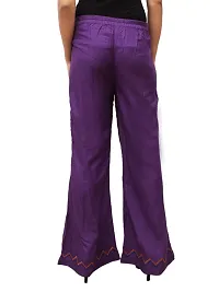 Attractive Purple Rayon Solid Palazzo For Women-thumb4