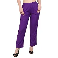 Attractive Purple Rayon Solid Palazzo For Women-thumb3