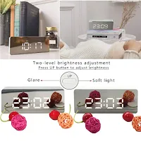 Digital Alarm Clock, LED Display Clock Best Makeup Bedroom Mirror Travel Alarm Office Bedroom Clock, Alarm Clock with Snooze, Dimmer Control, Support Battery Powered-thumb2
