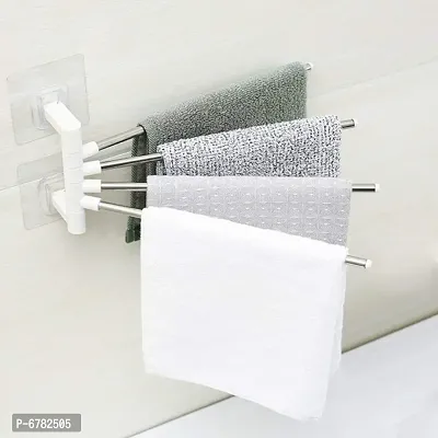 Stainless Steel 4 Bar Towel Rack for Bathroom |Towel Holder for Kitchen |Towel Hanger Stand for Wash Basin