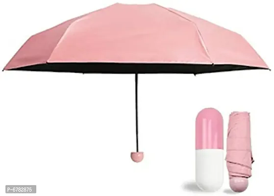 Foldable Mini Cute and Small Capsule Design Umbrella with Capsule Case (Multicolor)-thumb0