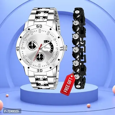 Special Super Quality Analog Watches Look Like Handsome For Boys And Mens With Diamond Black Bracelet Free Gift For You