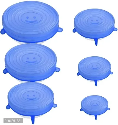 Silicone Stretch Lids,Set of 6 Multi Size Reusable Silicone Lids Food and Bowl Covers,Dishwasher and Freezer Safe (Color May Vary)-thumb0