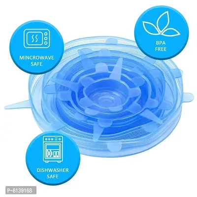 Silicone Stretch Lids,Set of 6 Multi Size Reusable Silicone Lids Food and Bowl Covers,Dishwasher and Freezer Safe (Color May Vary)-thumb5