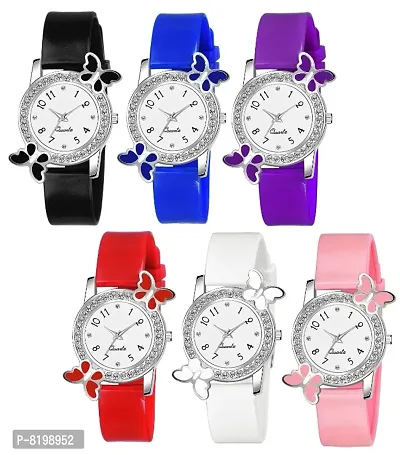 Classic PU Analog Watches for Womens Pack of 6
