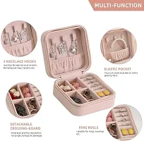 Jewellery Organizer Mini PU Leather Zipper Portable Storage Box Case with Dividers Container for Rings, Earrings, Necklace Home Organizer, Bracelet, Pendant-thumb2