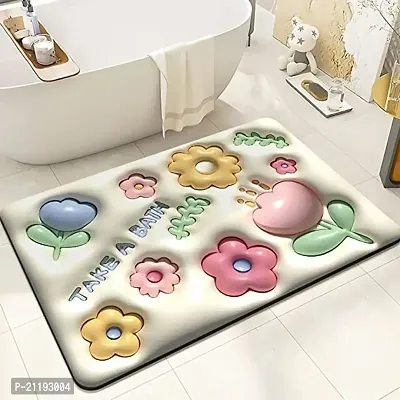 Bathroom Door Mat 3D Visual Bath Mat Cute Peach Design Bathroom Rugs Anti-Slip Absorbent Floor Mat for Bathroom | Anti-Slip Quick Drying Absorbent Sink Floor Rug | Soft Door Mat