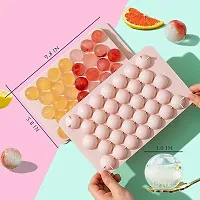 Pack Of 2 Round Ice Cube Tray 33 Grid Mini Circle Making Sphere Ball Mold for Freezer Chilling Cocktail Whiskey Reusable Flexible Trays (Multicolor)-thumb1