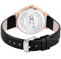 Neew Design Classic Look Black Dial Black Leather Belt Analog Watch For Girls / Women-thumb1