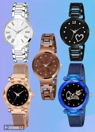 Stylish Metal Watches For Women Pack Of 5