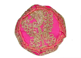 SuneshCreation Raw Silk Floral Ethnic Rajasthani Multicolor Embroidered Potli Bag Handbag, Wristlets, Clutch for Women, Girls with Handmade Perfect Gifts (Multi 6)-thumb1
