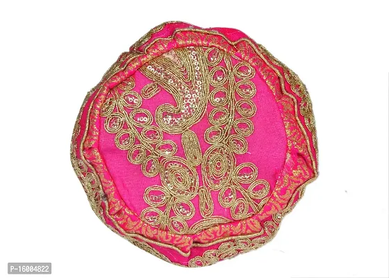 SuneshCreation Raw Silk Floral Ethnic Rajasthani Multicolor Embroidered Potli Bag Handbag, Wristlets, Clutch for Women, Girls with Handmade Perfect Gifts (Multi 6)-thumb2