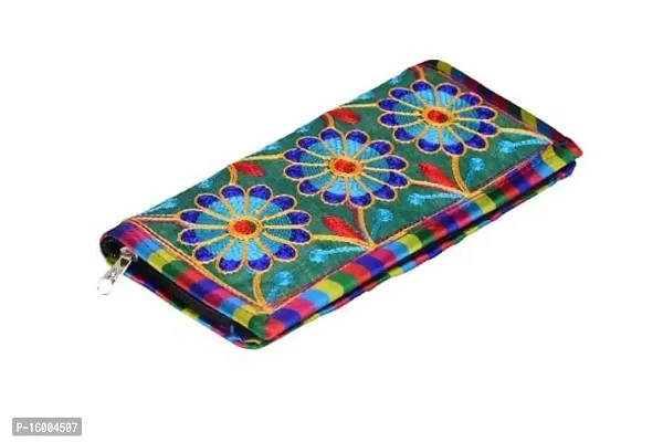 SuneshCreation Green Traditional handcrafted jaipuri gujrati Clutch or Purse for Women's  Girls-thumb4