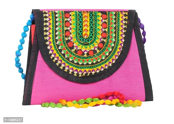 SuneshCreation Handcrafted Traditional Embroidery Sling Bags/Rajasthani Sling Bags/Shoulder Bags/Crossbody Bag/Ethnic Shoulder Sling Bag for Women and Girls