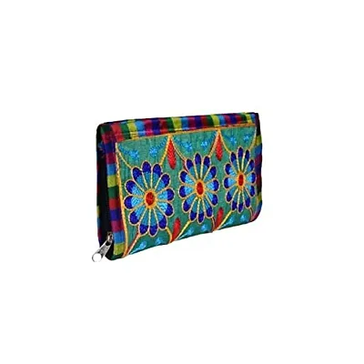 SuneshCreation Green Traditional handcrafted jaipuri gujrati Clutch or Purse for Women's  Girls