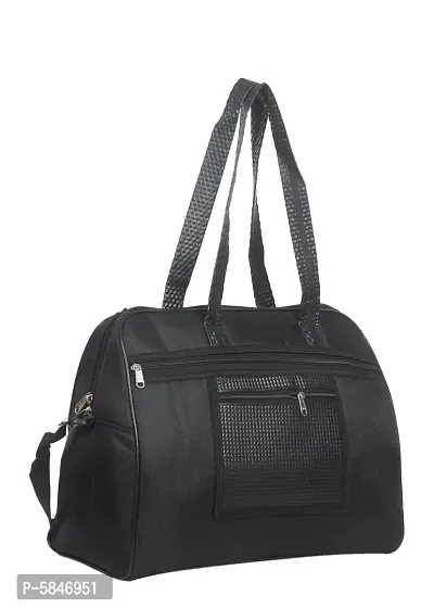 (Expandable) Travel Duffel Bag With Zip Closer Travel Duffel Bag (Black)-thumb0