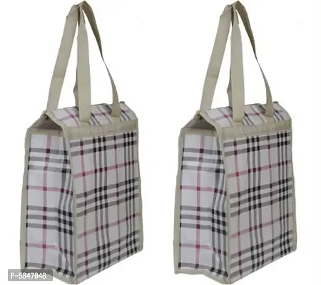 Tiffin Lunch Box Tote Bag for Women and Men Lunch Bag (White, 11 L) pack of 2