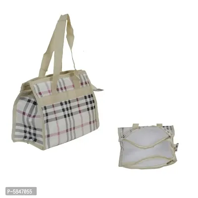 Sunesh Creation White Nylon Spacious Small Travel Bag for Women | Multipurpose Bag for Women(27 x 10 x 21 cm)&nbsp;