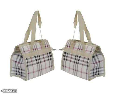 Sunesh Creation White Nylon Spacious Small Travel Bag for Women | Multipurpose Bag for Women(27 x 10 x 21 cm) Pack of 2&nbsp;