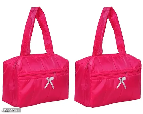 Sunesh Creation Pink Nylon Travel Casual Handbag for Women | Shoulder Bag for Women (Pack OF 2)nbsp;-thumb0