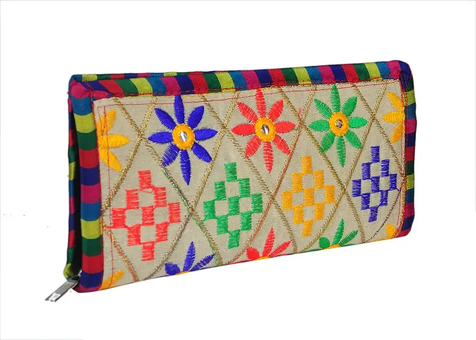 SUNVIKA HOUSE Traditional handcrafted jaipuri gujrati Clutch or Purse for Women's Girls | Color : | Material : Fabric | Size : Free Size