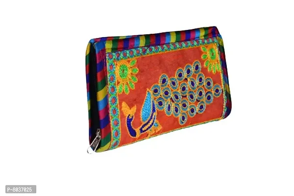Stylish Fancy Red Traditional Handcrafted Jaipuri Gujrati Clutch Or Purse For Women  Girls-thumb0