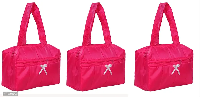 Sunesh Creation Pack of 2 Pink Nylon Travel Women's Casual Handbag/Shoulder Bag